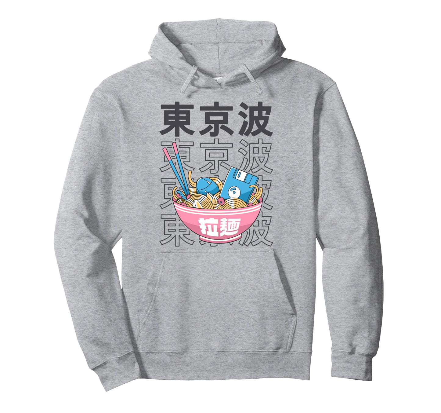 Digital Ramen Bowl Kawaii Aesthetic Hoodie - Unique Graphic Men Women - T-Shirt, Sweatshirt, Hoodie