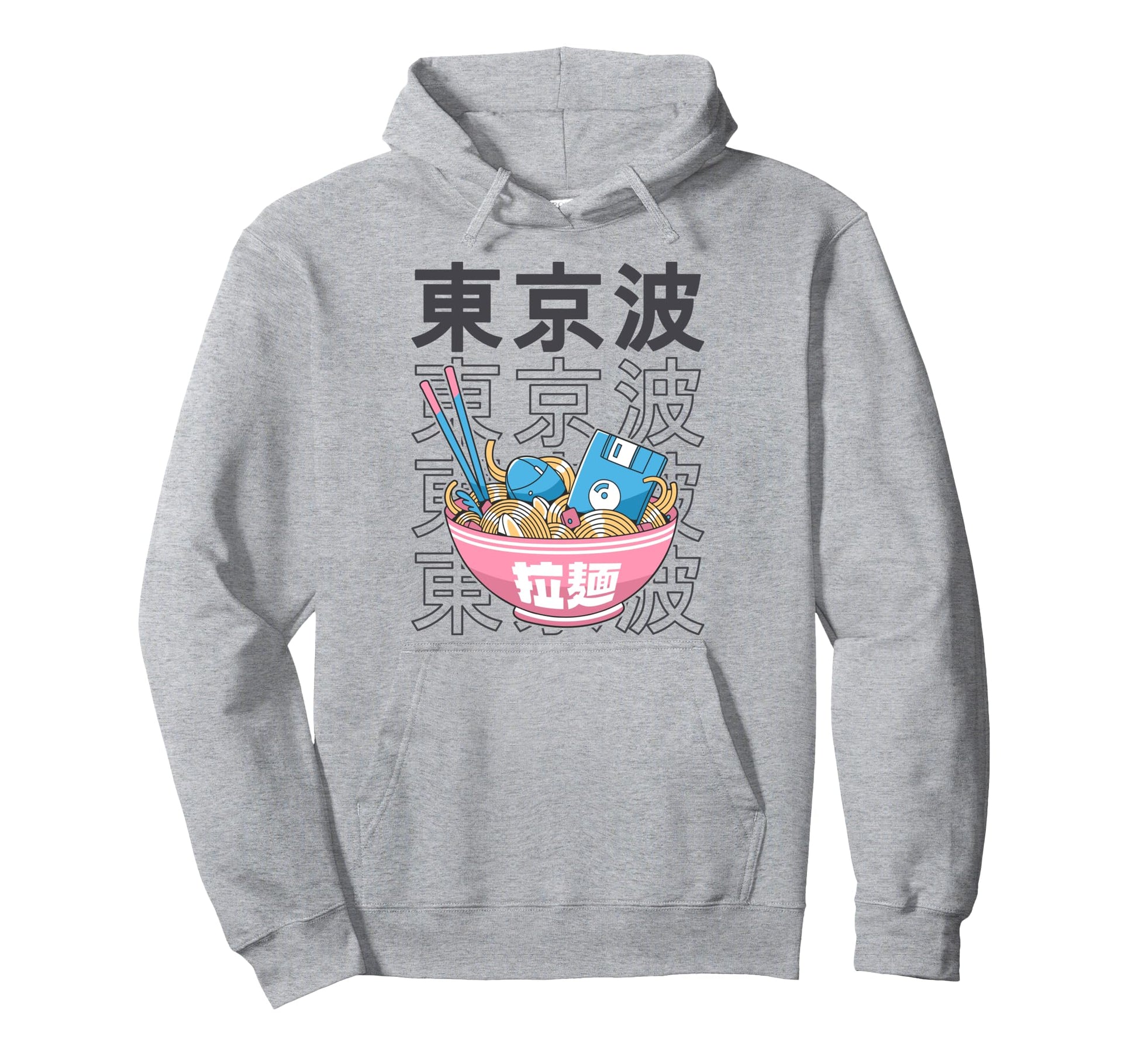 Digital Ramen Bowl Kawaii Aesthetic Hoodie - Unique Graphic Men Women - T-Shirt, Sweatshirt, Hoodie
