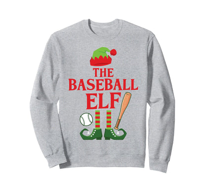 Baseball Elf Family Group Matching Sweatshirt - Trendy Graphic for Adults - T-Shirt, Sweatshirt, Hoodie