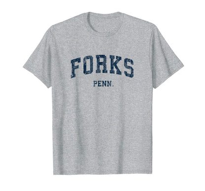 Forks Pennsylvania Pa Varsity Sports Navy T-Shirt - Minimalist Print Unisex - T-Shirt, Sweatshirt, Hoodie