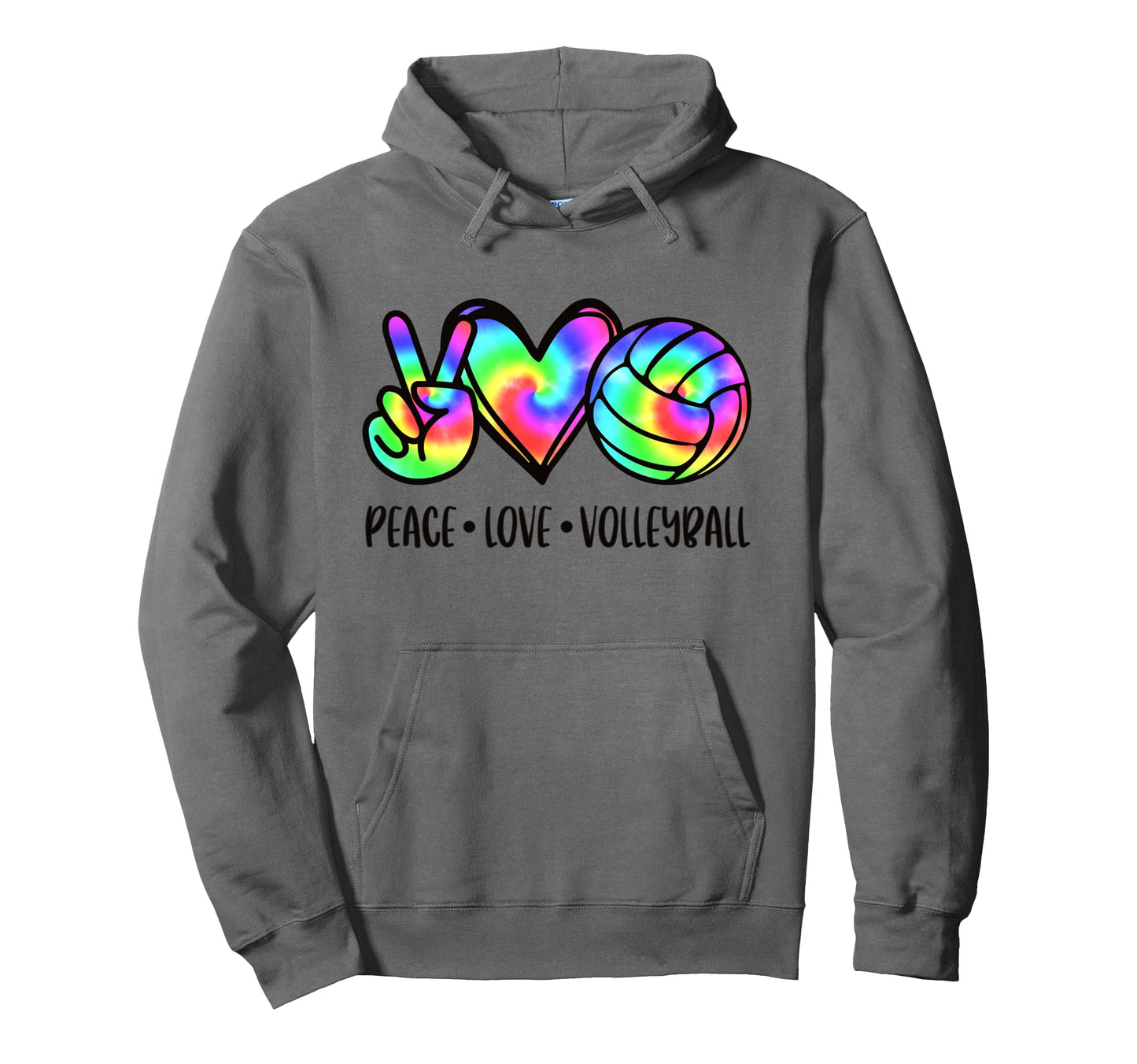 Peace Love Volleyball Player Hoodie - Casual Everyday Wear for Adults - T-Shirt, Sweatshirt, Hoodie
