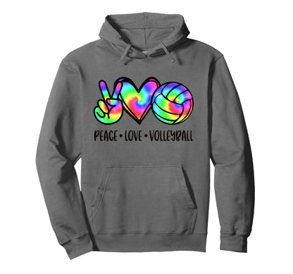 Peace Love Volleyball Player Hoodie - Casual Everyday Wear for Adults - T-Shirt, Sweatshirt, Hoodie