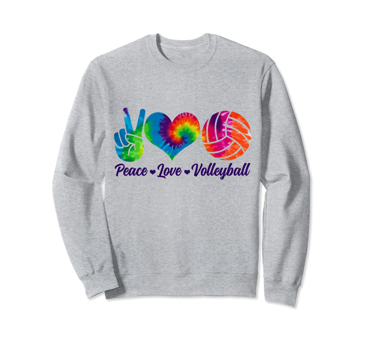 Volleyball Player Peace Love Sweatshirt - Casual Everyday Wear Men Women - T-Shirt, Sweatshirt, Hoodie