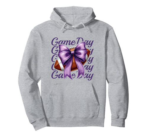 Cheer Fall Football Mom Purple Game Hoodie - Minimalist Print Men Women - T-Shirt, Sweatshirt, Hoodie