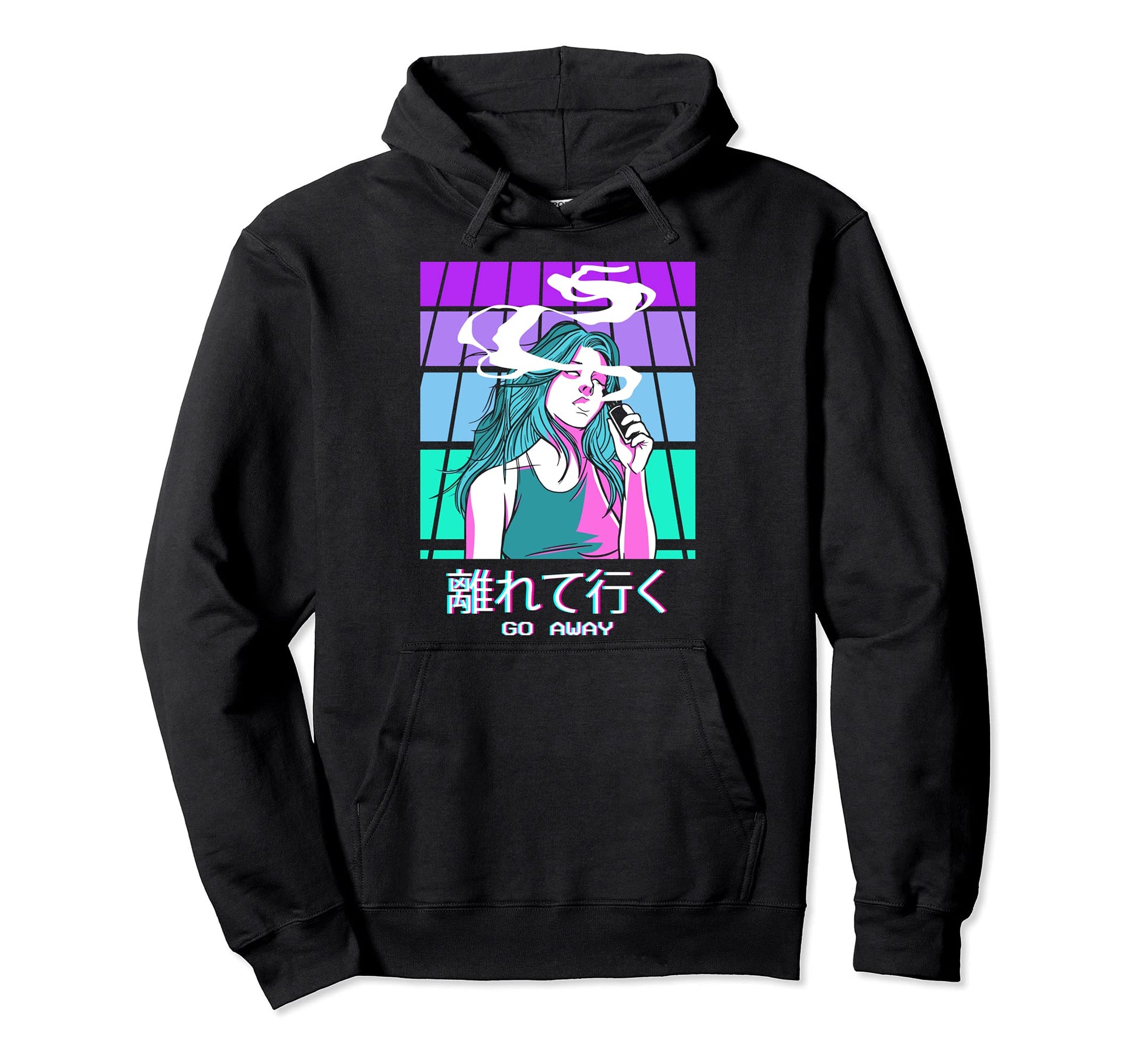 Go Away Anime Vaporwave Aesthetic Alt Hoodie - Aesthetic Graphic Unisex - T-Shirt, Sweatshirt, Hoodie