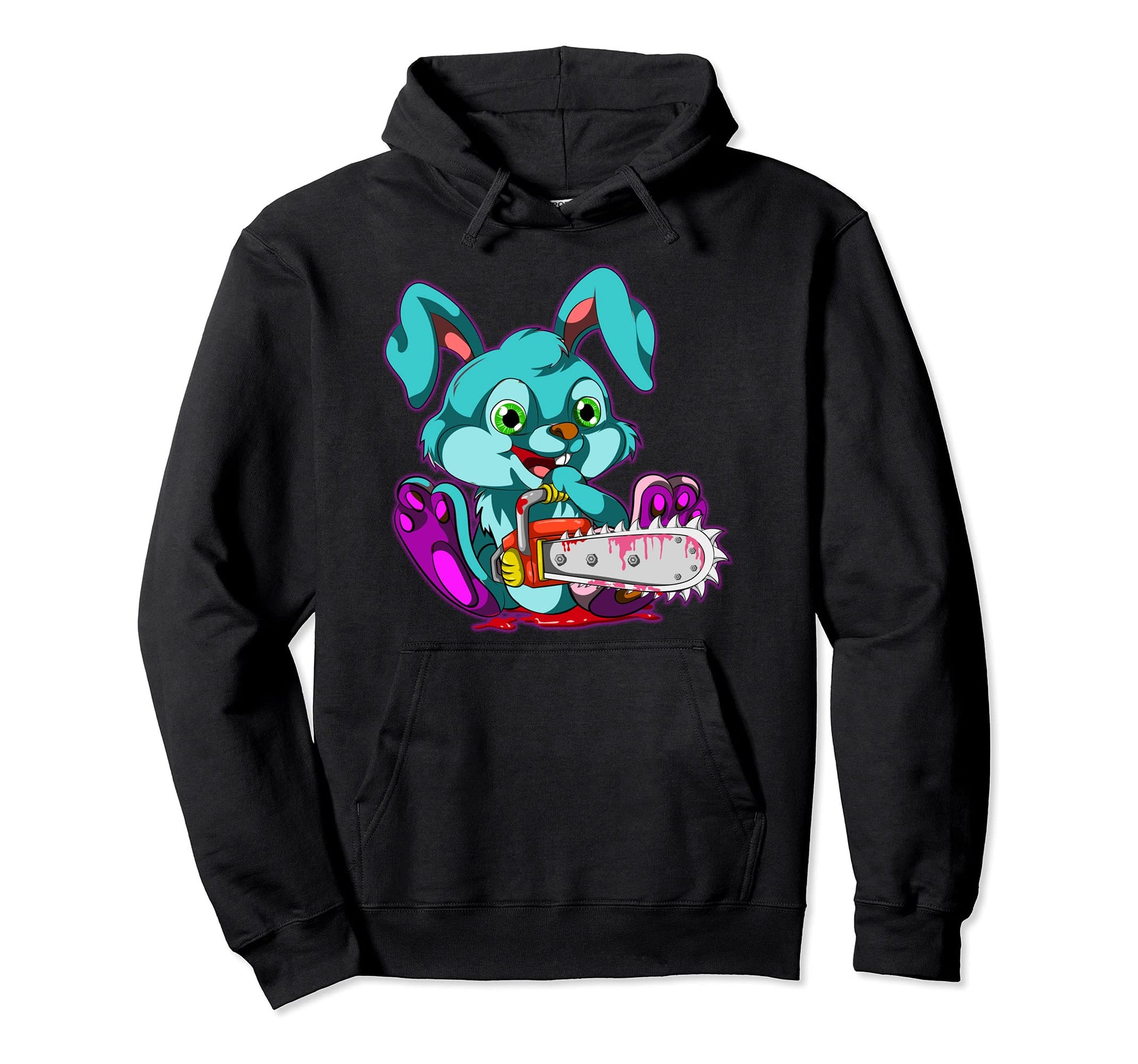 Chainsaw Spooky Rabbit Scary Vaporwave Hoodie - Fun Novelty Design Unisex - T-Shirt, Sweatshirt, Hoodie