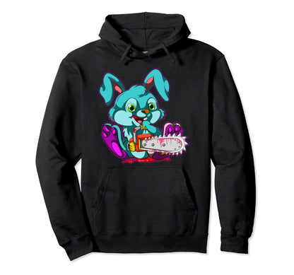 Chainsaw Spooky Rabbit Scary Vaporwave Hoodie - Fun Novelty Design Unisex - T-Shirt, Sweatshirt, Hoodie