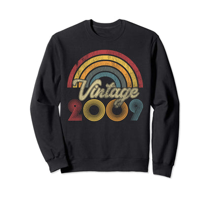 2009 12Th Birthday Gift Rainbow Sweatshirt - Streetwear Style for Adults - T-Shirt, Sweatshirt, Hoodie
