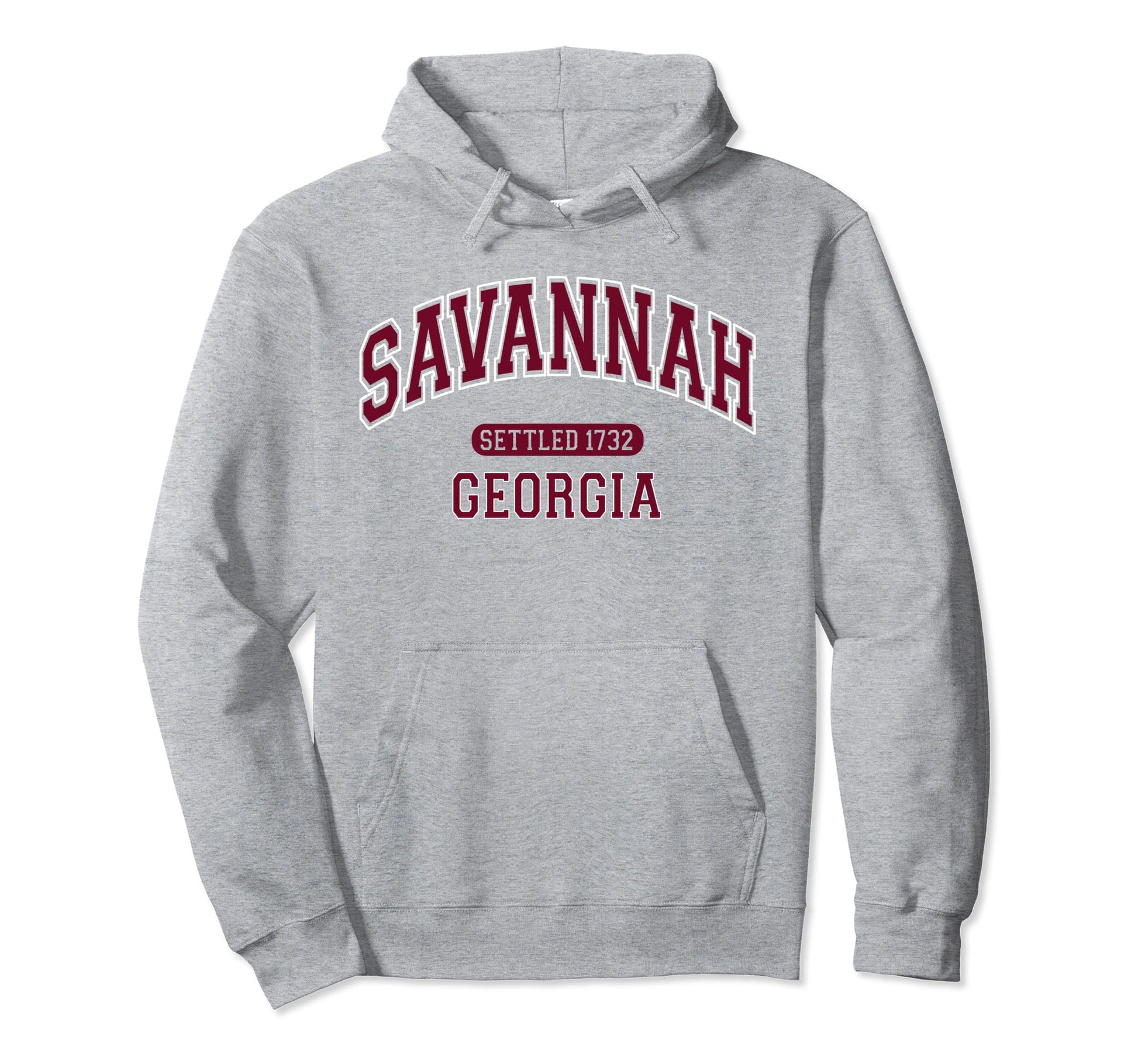 Savannah Georgia Sports Varsity Burgundy Hoodie - Aesthetic Graphic Unisex - T-Shirt, Sweatshirt, Hoodie