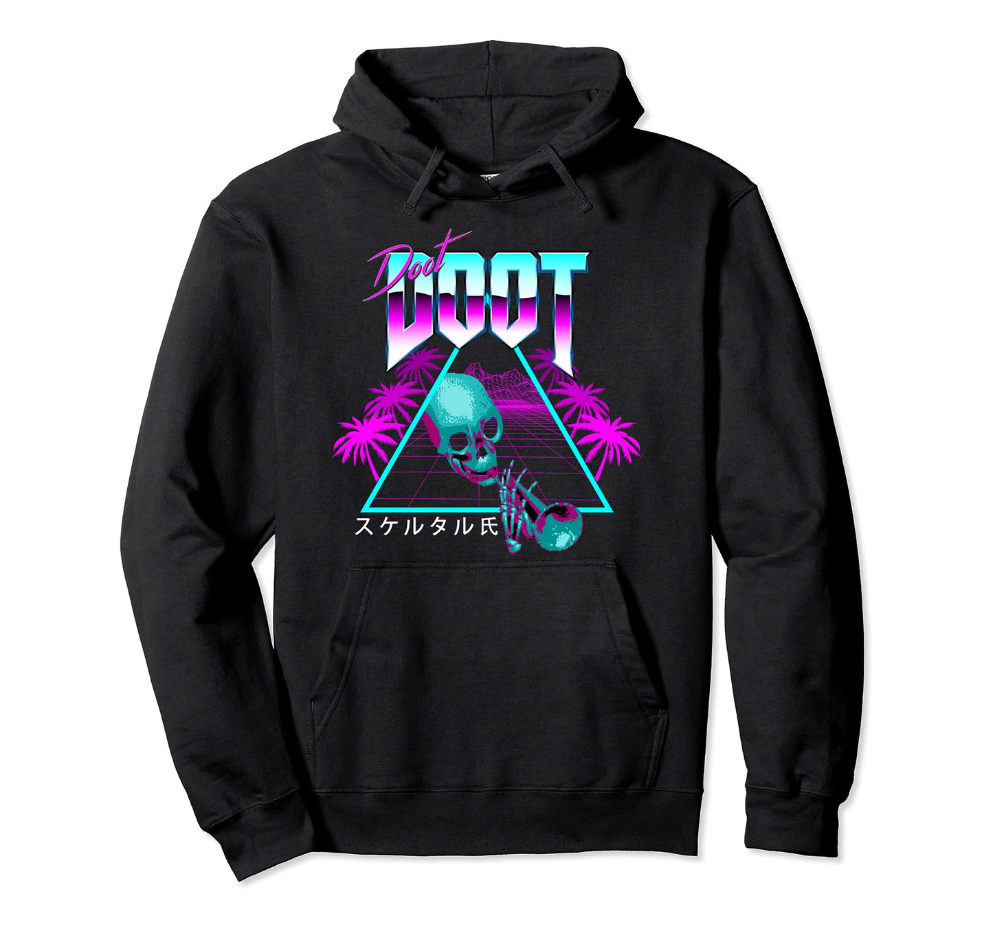 Doot Doot Mr Skeltal Aesthetic Vaporwave Hoodie - Custom Art Print Unisex - T-Shirt, Sweatshirt, Hoodie