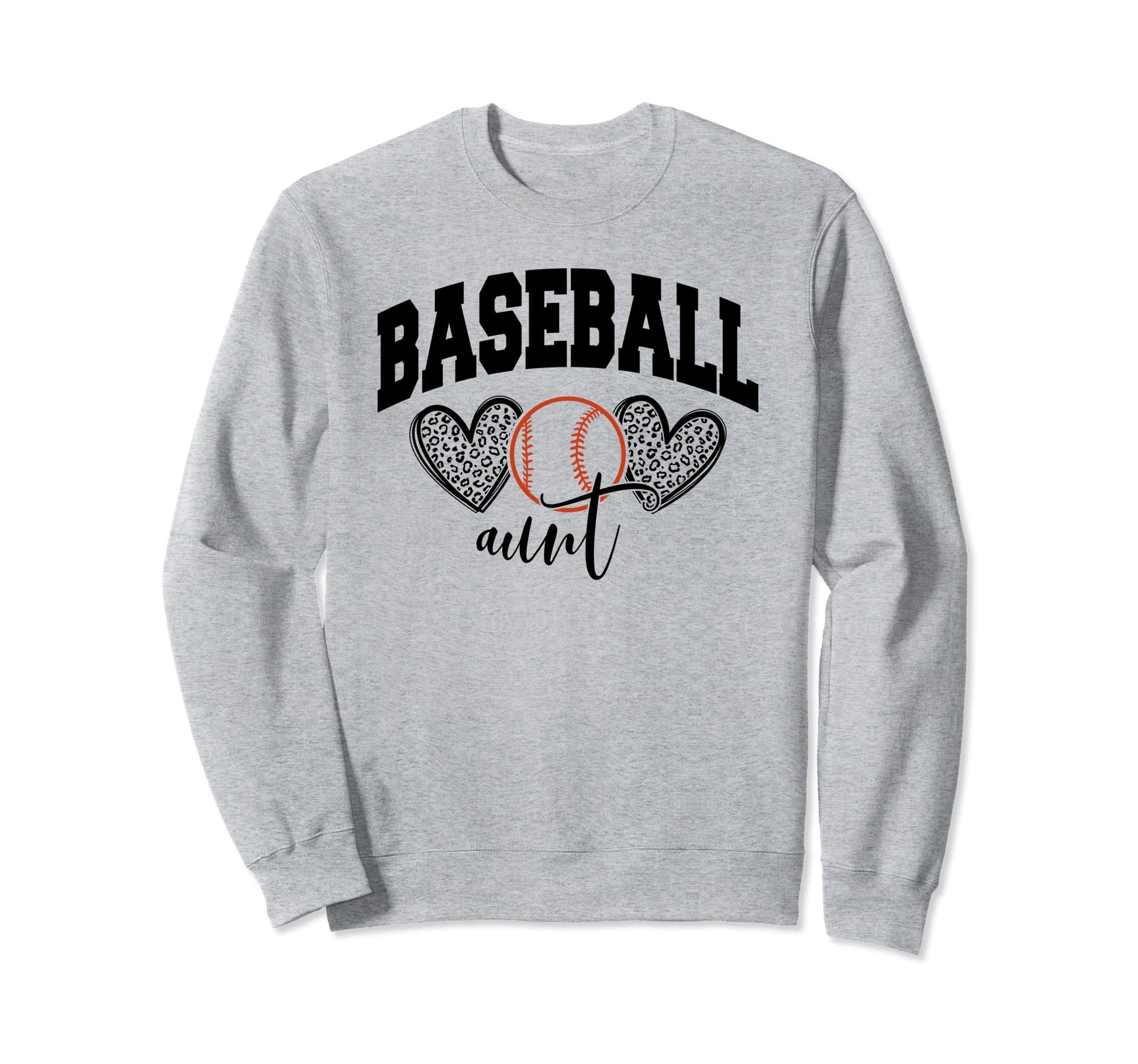 Baseball Aunt Funny Leopard Baseball Sweatshirt - Unique Graphic Unisex - T-Shirt, Sweatshirt, Hoodie