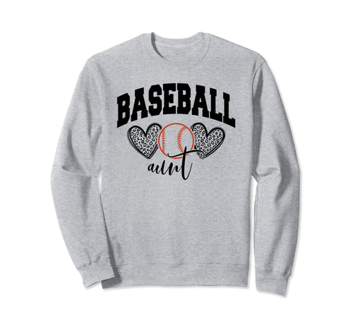 Baseball Aunt Funny Leopard Baseball Sweatshirt - Unique Graphic Unisex - T-Shirt, Sweatshirt, Hoodie