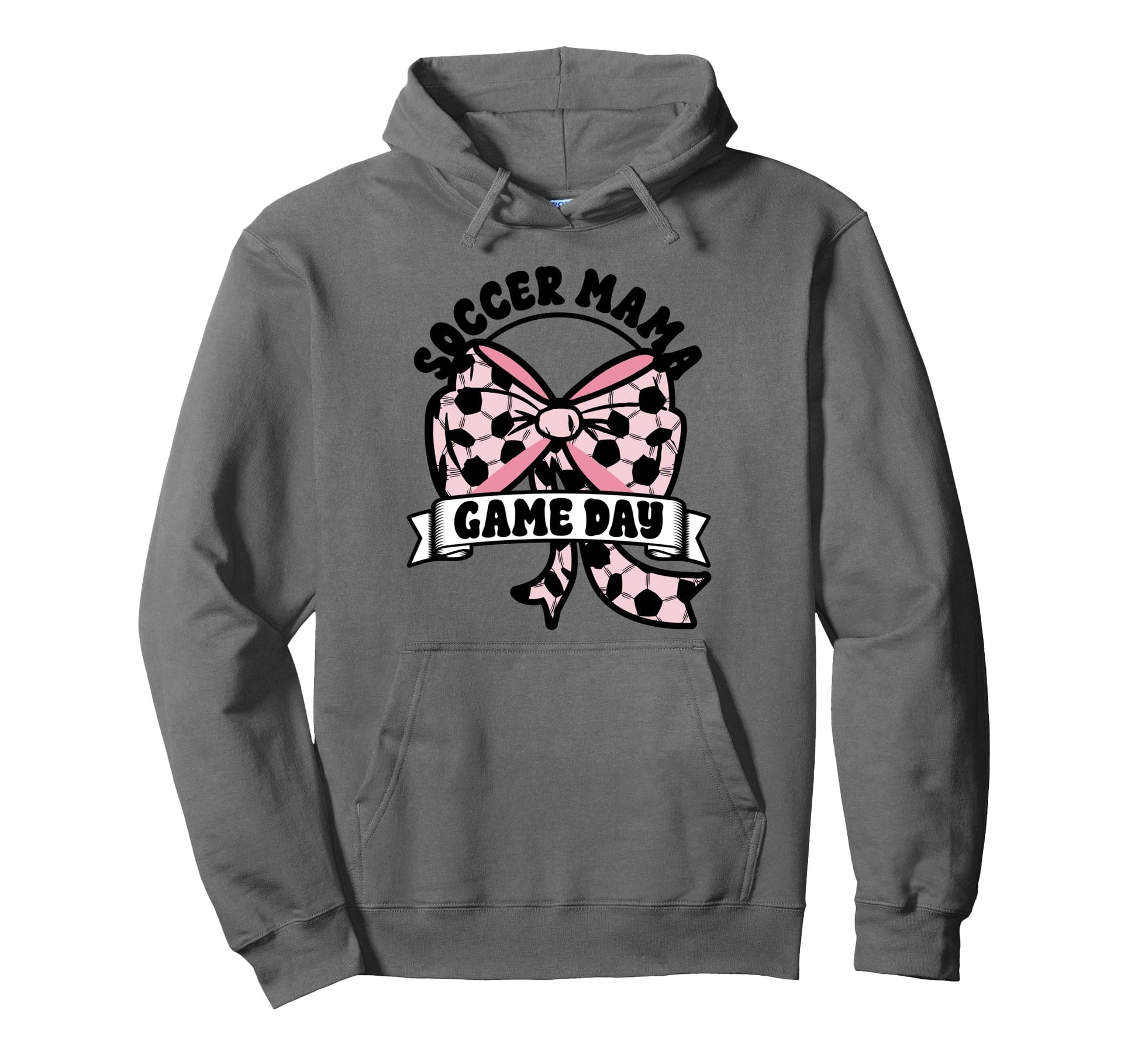 Soccer Mama Coquette Bow Game Day Mom Hoodie - Graphic Print for Adults - T-Shirt, Sweatshirt, Hoodie