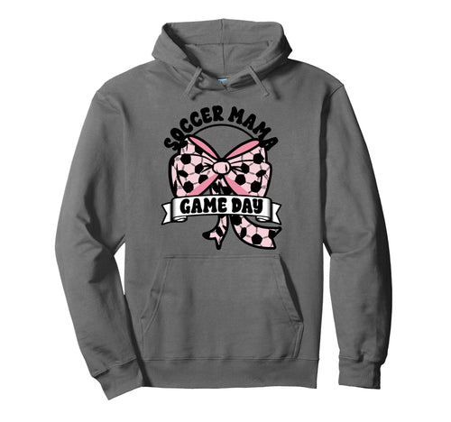Soccer Mama Coquette Bow Game Day Mom Hoodie - Graphic Print for Adults - T-Shirt, Sweatshirt, Hoodie