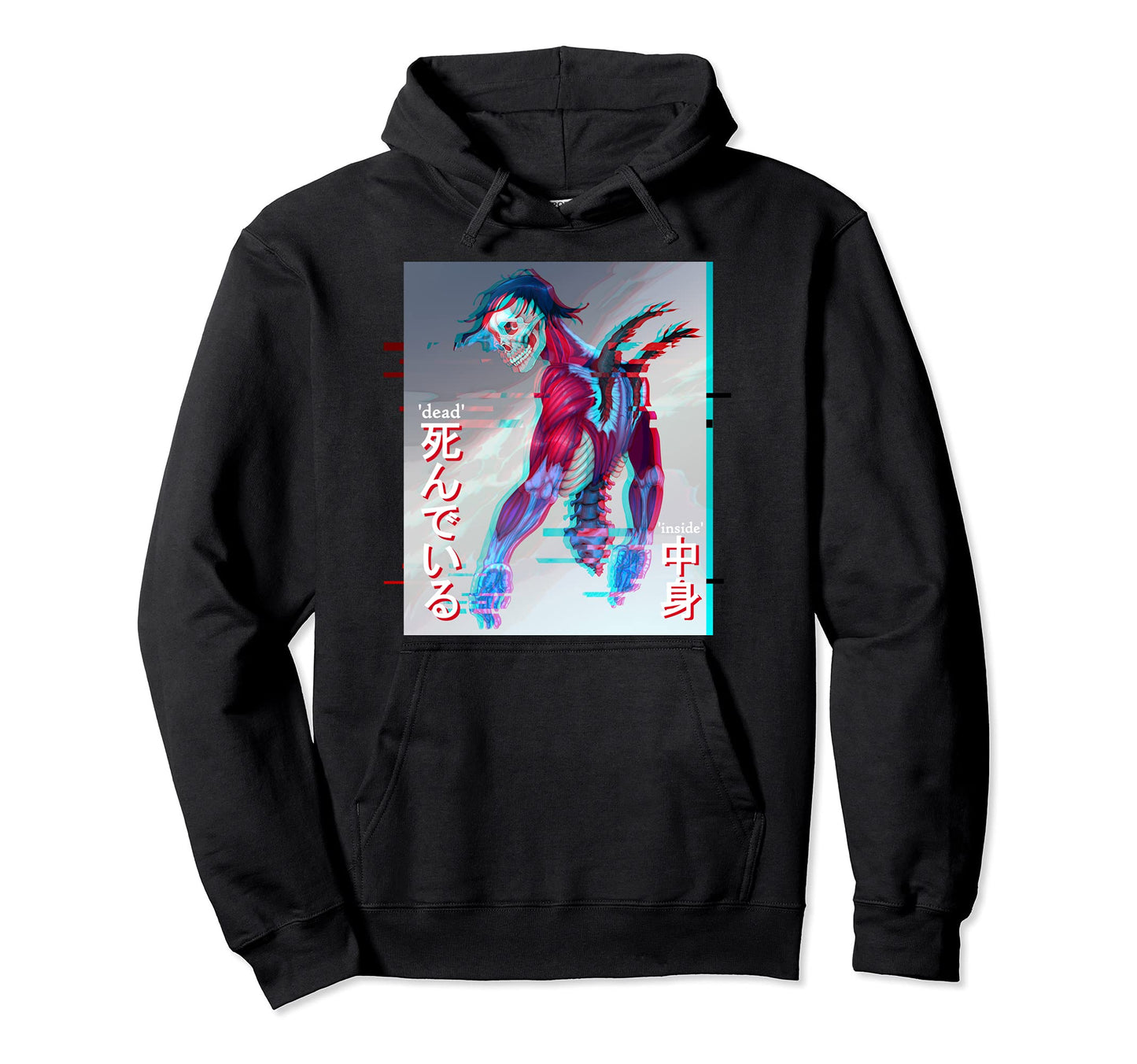 Dead Inside Japan Kanji Anime Gothic Hoodie - Novelty Apparel Men Women - T-Shirt, Sweatshirt, Hoodie