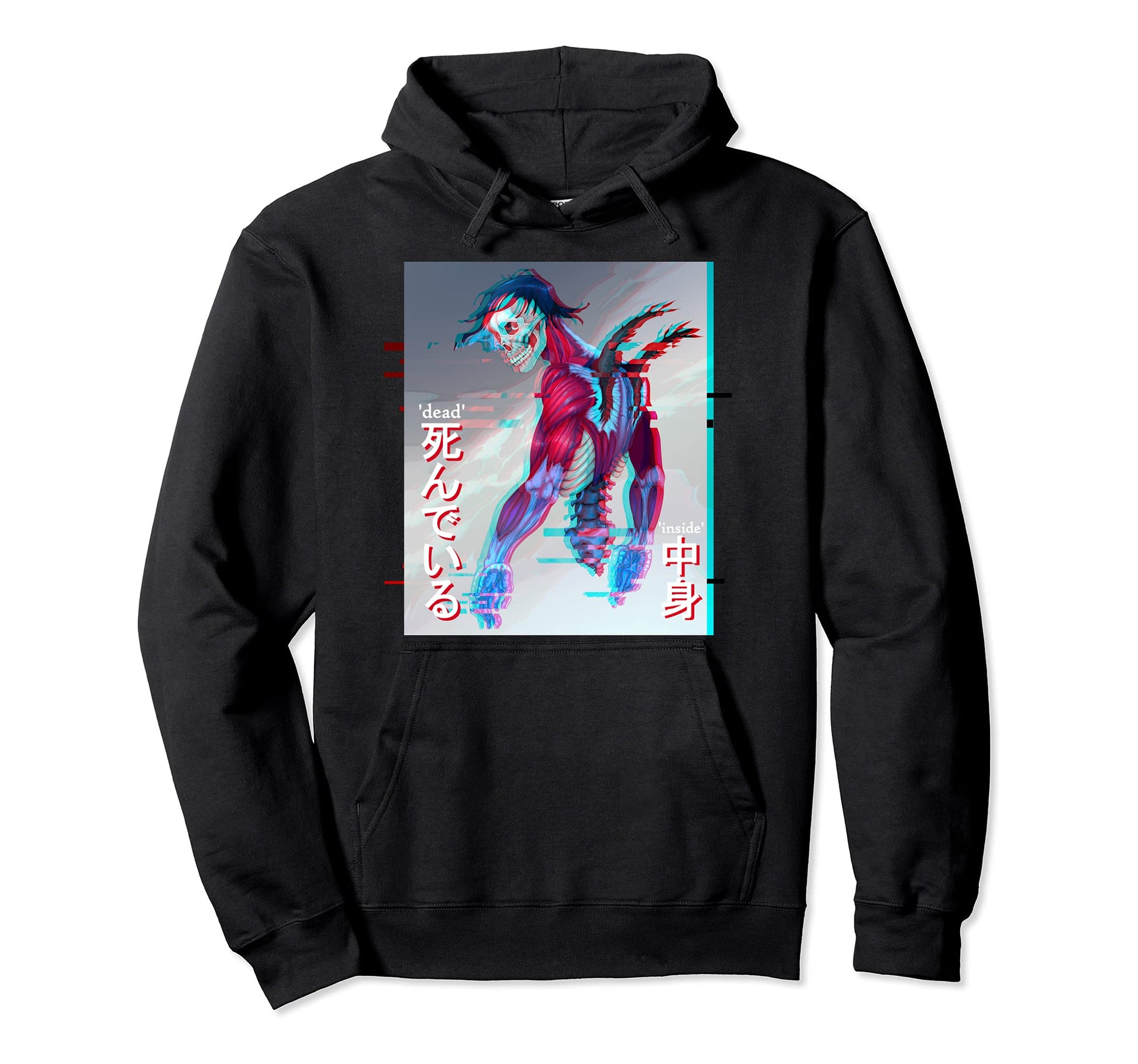 Dead Inside Japan Kanji Anime Gothic Hoodie - Novelty Apparel Men Women - T-Shirt, Sweatshirt, Hoodie
