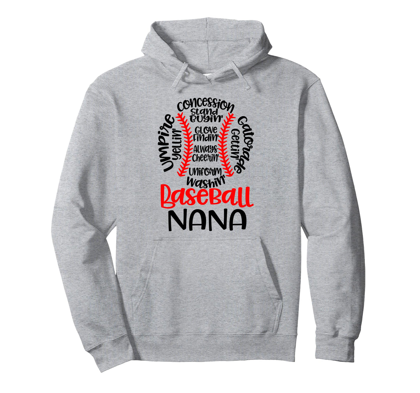 Baseball Nana Funny T Ball Game Hoodie - Minimalist Print Men Women - T-Shirt, Sweatshirt, Hoodie