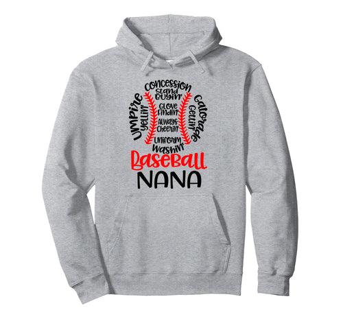 Baseball Nana Funny T Ball Game Hoodie - Minimalist Print Men Women - T-Shirt, Sweatshirt, Hoodie