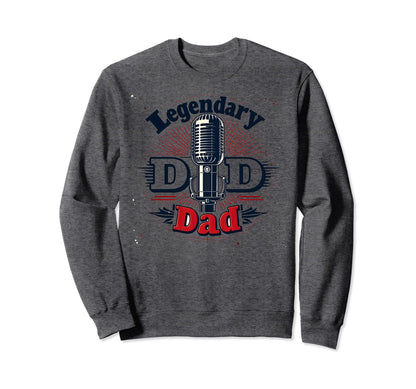 Legendary Dad Old Skool Mic Master Vibes Sweatshirt - Graphic Print Unisex - T-Shirt, Sweatshirt, Hoodie