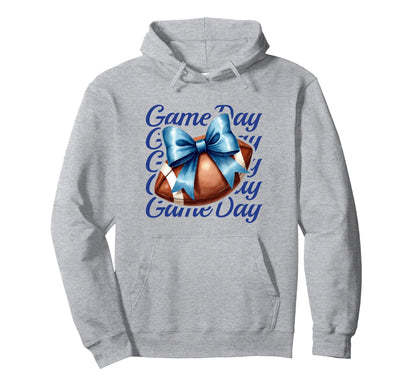 Cheer Fall Football Mom Blue Game Day Hoodie - Fun Novelty Design Unisex - T-Shirt, Sweatshirt, Hoodie