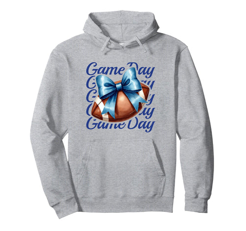 Cheer Fall Football Mom Blue Game Day Hoodie - Fun Novelty Design Unisex - T-Shirt, Sweatshirt, Hoodie