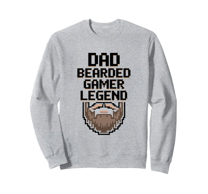 Funny Bearded Gamer Dad Gaming Dad Sweatshirt - Custom Art Print Men Women - T-Shirt, Sweatshirt, Hoodie