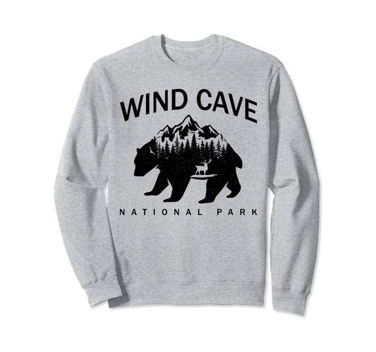 Wind Cave National Park Bear Souvenir Sweatshirt - Graphic Print Men Women - T-Shirt, Sweatshirt, Hoodie