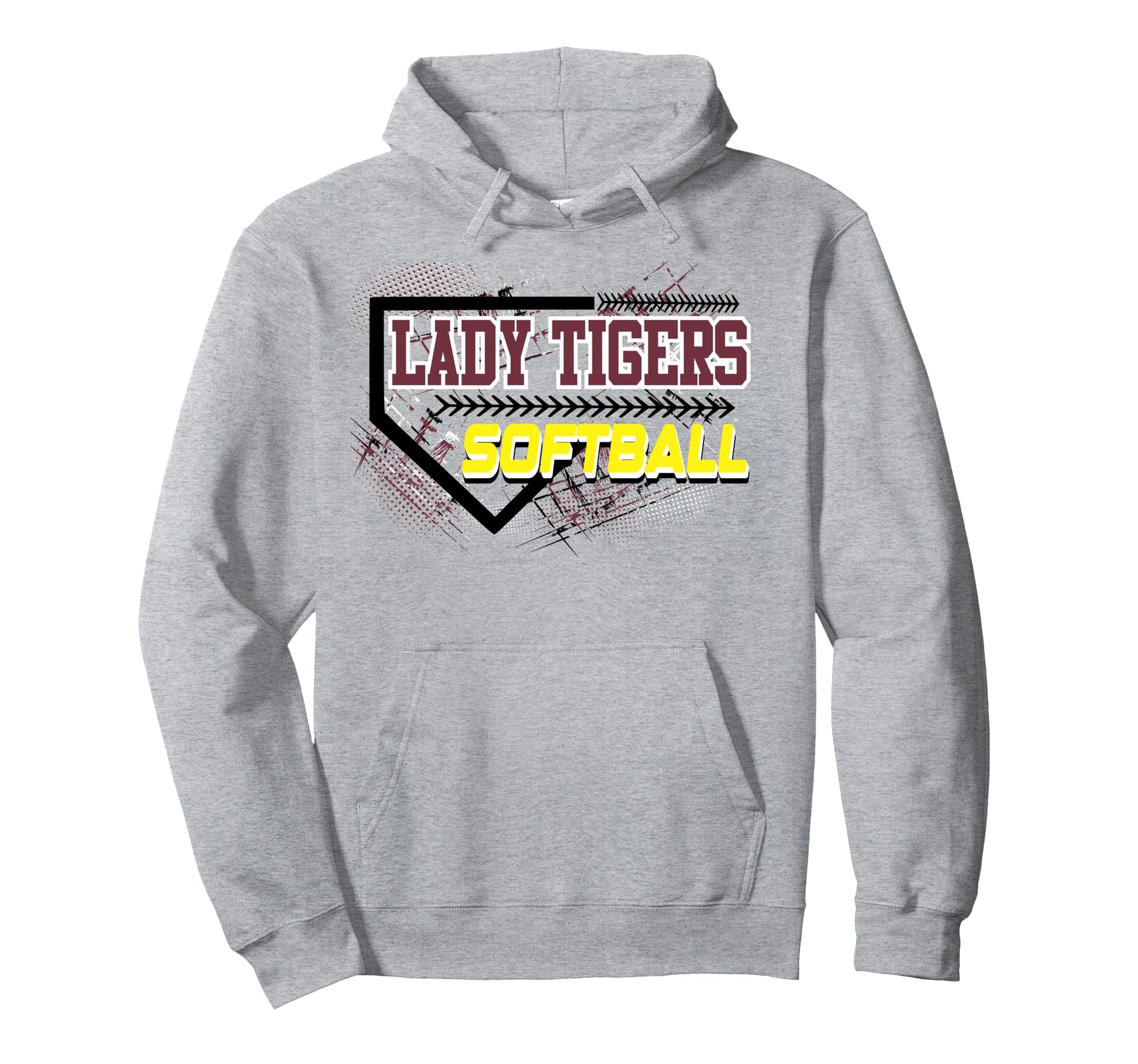 Lady Tigers Softball Mom Game Day Maroon Hoodie - Minimalist Print Unisex - T-Shirt, Sweatshirt, Hoodie
