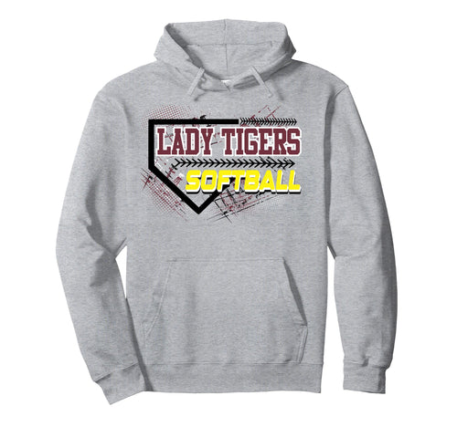 Lady Tigers Softball Mom Game Day Maroon Hoodie - Minimalist Print Unisex - T-Shirt, Sweatshirt, Hoodie