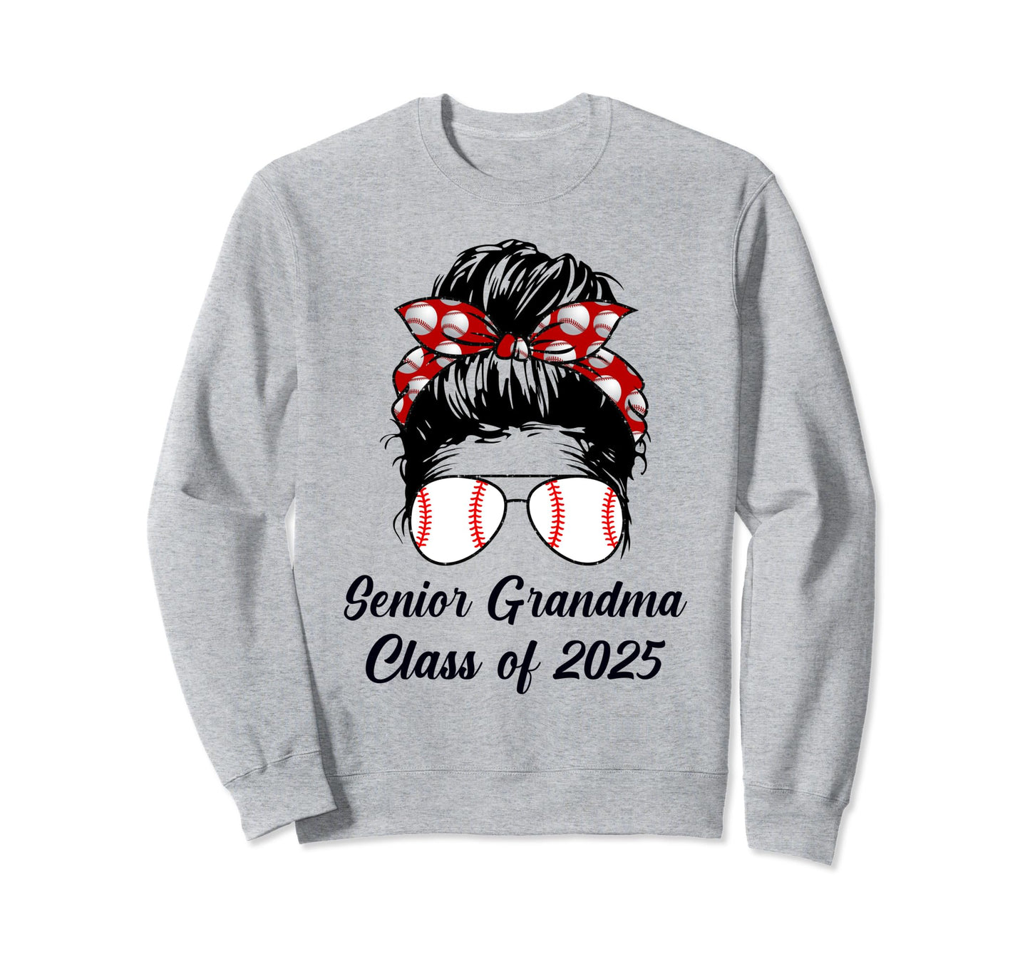 Class 2025 Baseball Grandma Sweatshirt - Fun Novelty Design for Adults - T-Shirt, Sweatshirt, Hoodie