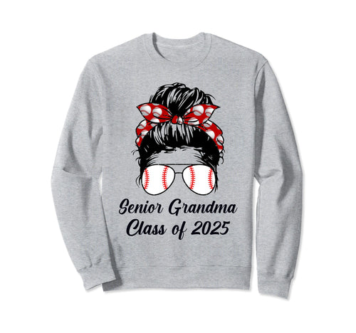 Class 2025 Baseball Grandma Sweatshirt - Fun Novelty Design for Adults - T-Shirt, Sweatshirt, Hoodie