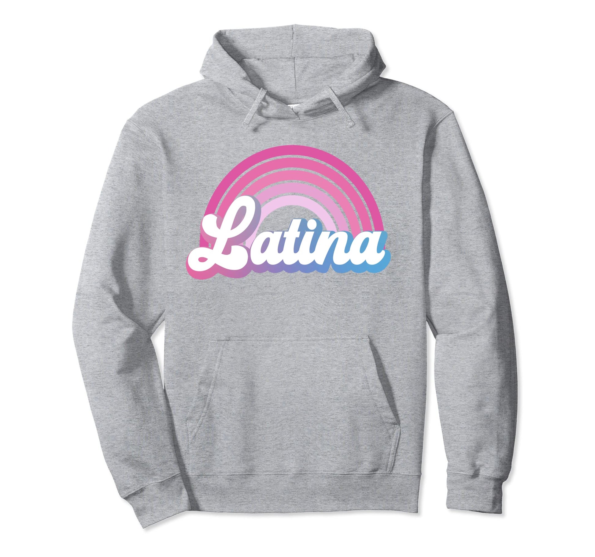 Latina Rainbow Groovy Hoodie - Custom Art Print Unisex - T-Shirt, Sweatshirt, Hoodie