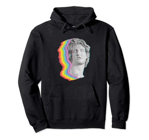 Rainbow Glitch Retrowave Hoodie - Casual Everyday Wear for Adults - T-Shirt, Sweatshirt, Hoodie