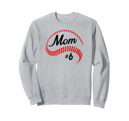 Baseball Softball 6 Baseball Mom Sweatshirt - Novelty Apparel Unisex - T-Shirt, Sweatshirt, Hoodie