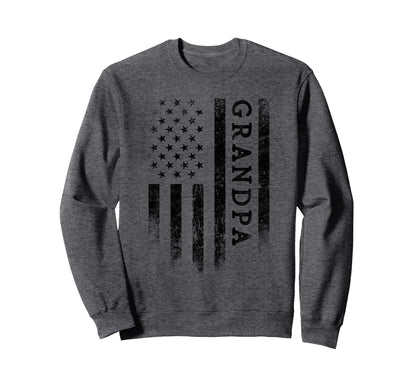 Grandpa Patriotic American Usa Flag Sweatshirt - Trendy Graphic Men Women - T-Shirt, Sweatshirt, Hoodie