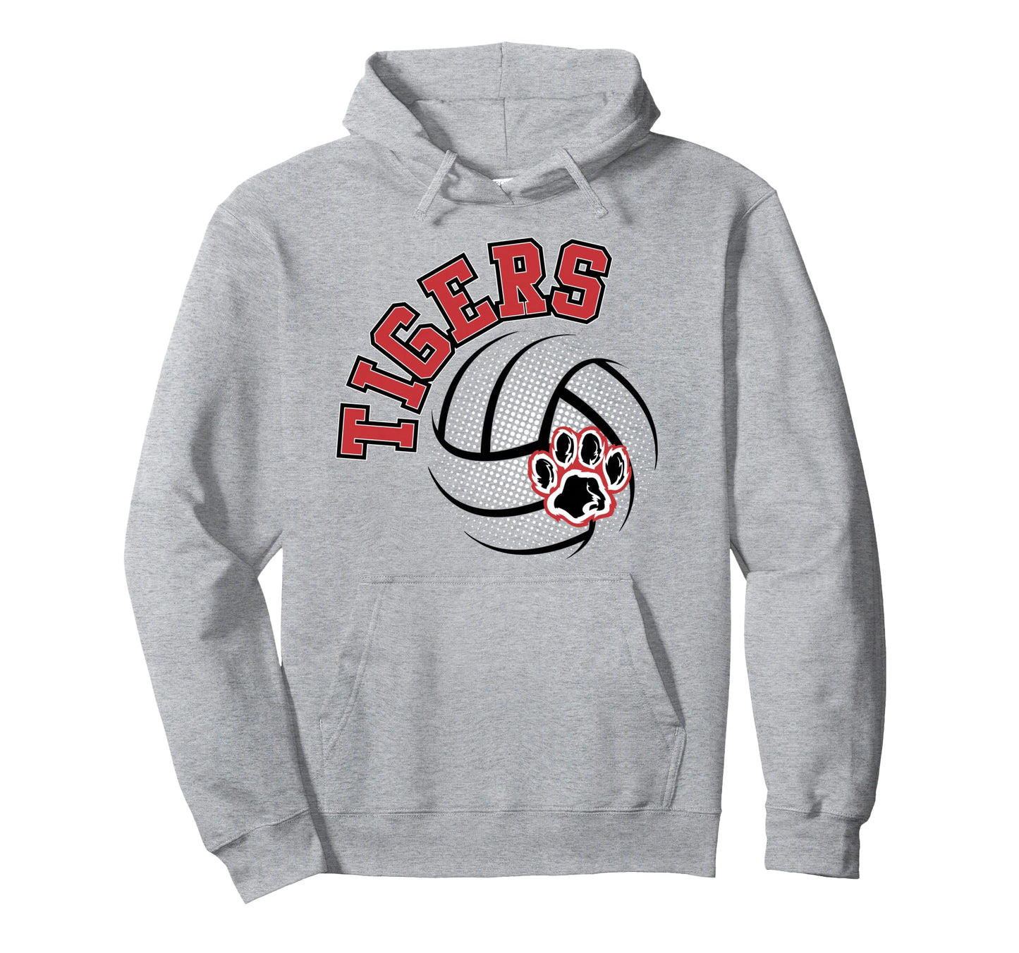 Tigers Volleyball Mom School Spirit Game Hoodie - Trendy Graphic Unisex - T-Shirt, Sweatshirt, Hoodie