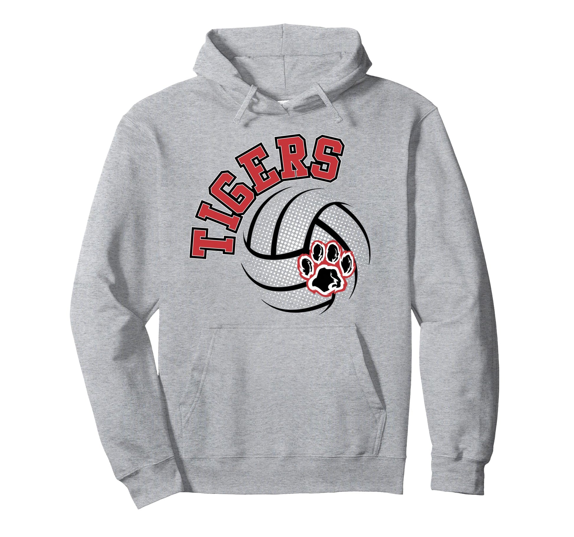 Tigers Volleyball Mom School Spirit Game Hoodie - Trendy Graphic Unisex - T-Shirt, Sweatshirt, Hoodie
