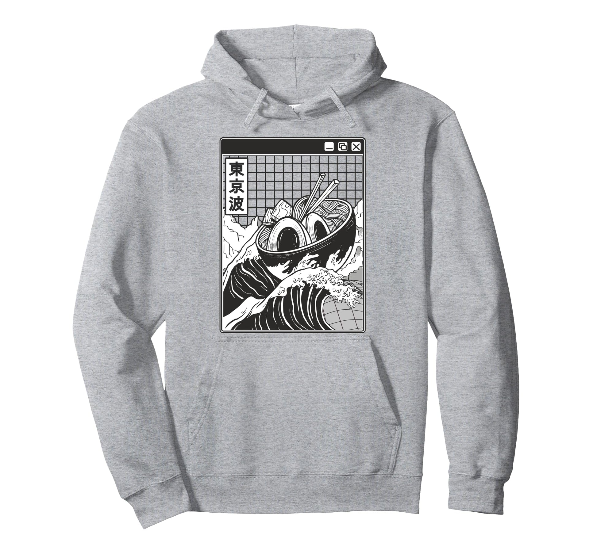 Ramen Bowl Surfing Kanagawa Wave Japan Hoodie - Unique Graphic Men Women - T-Shirt, Sweatshirt, Hoodie