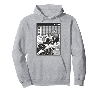 Ramen Bowl Surfing Kanagawa Wave Japan Hoodie - Unique Graphic Men Women - T-Shirt, Sweatshirt, Hoodie