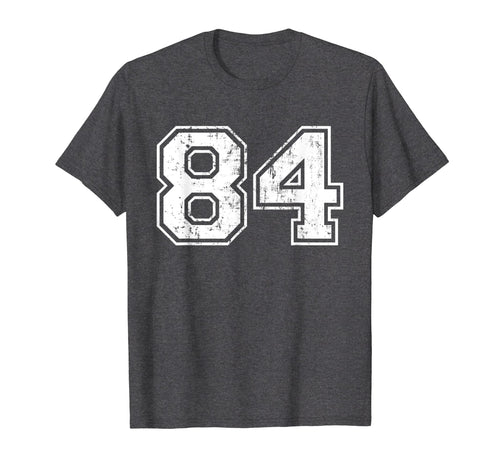 Number 84 Varsity Distressed Sports T-Shirt - Streetwear Style for Adults - T-Shirt, Sweatshirt, Hoodie