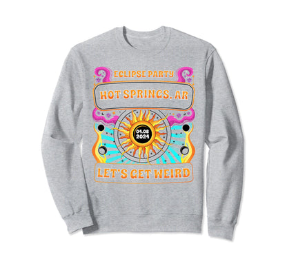 Hot Springs Ar Solar Eclipse Sweatshirt - Aesthetic Graphic Men Women - T-Shirt, Sweatshirt, Hoodie