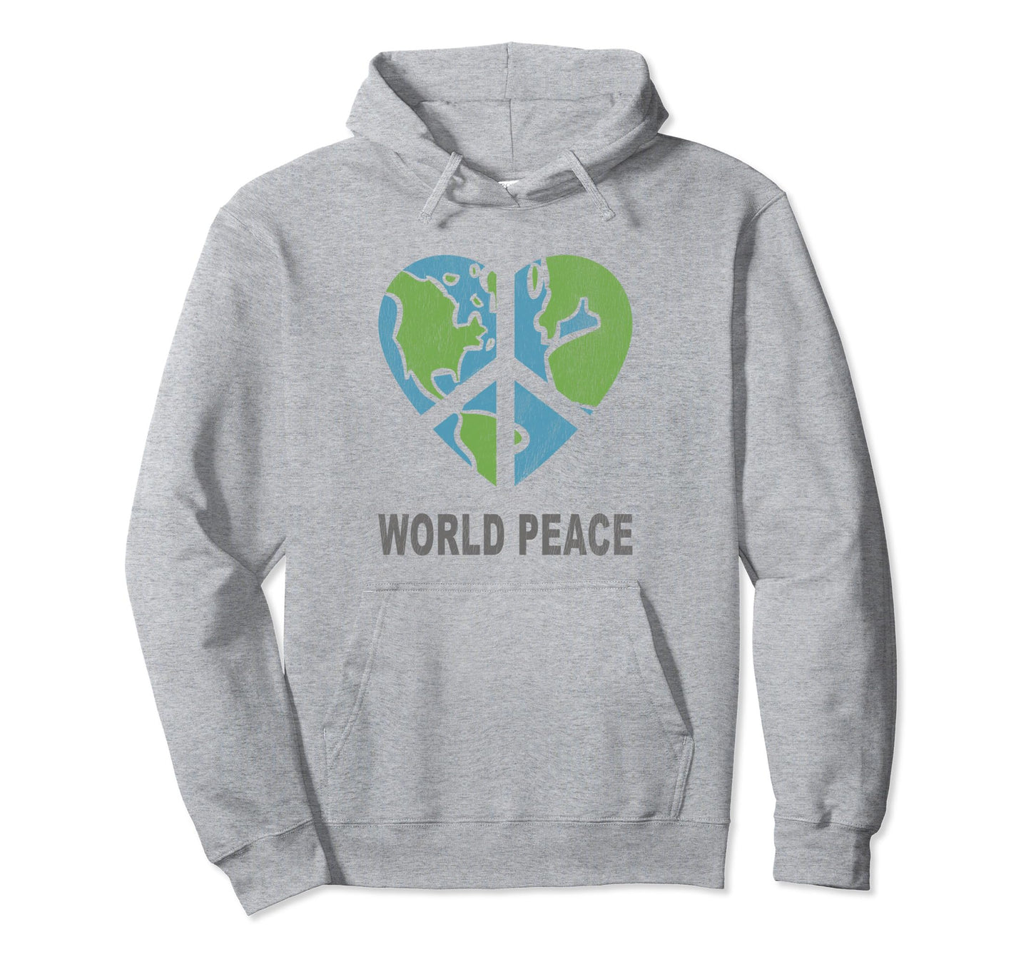 World Peace Earth Global Heart Love Hoodie - Custom Art Print for Adults - T-Shirt, Sweatshirt, Hoodie