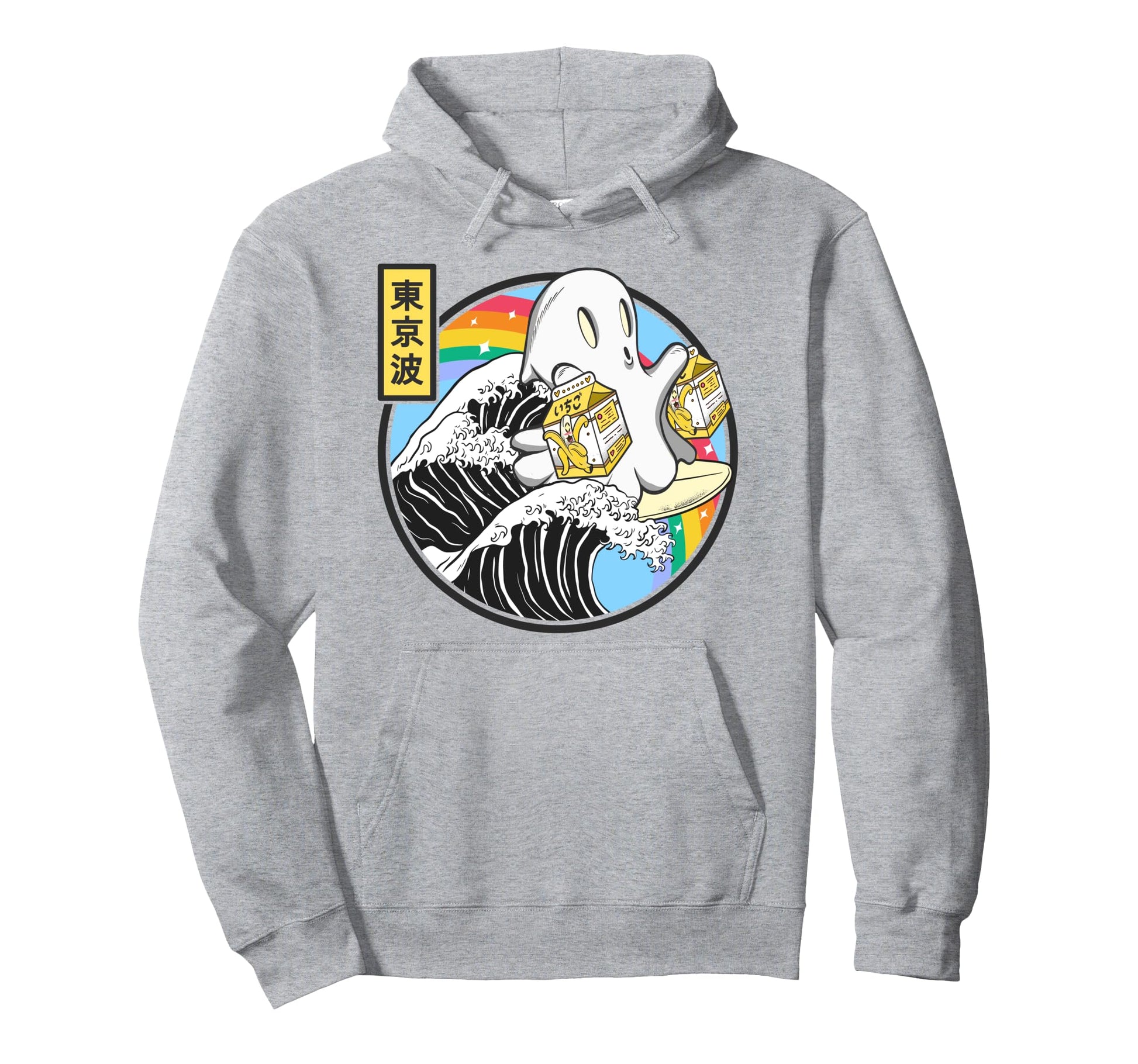 Ghost Banana Milk Great Wave Kawaii Hoodie - Graphic Print Men Women - T-Shirt, Sweatshirt, Hoodie