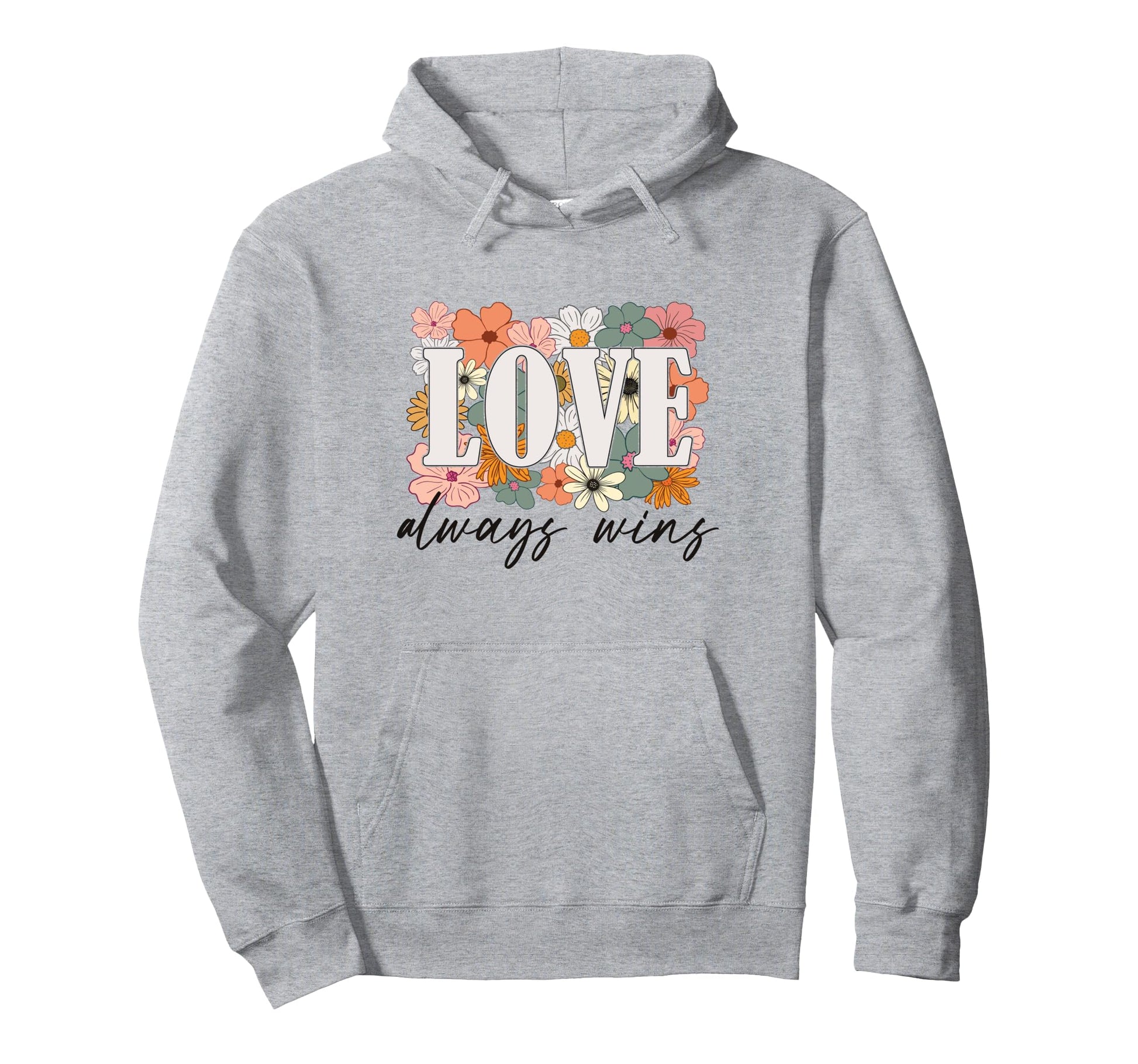 Love Always Wins Boho Floral Trendy Hoodie - Unique Graphic Men Women - T-Shirt, Sweatshirt, Hoodie