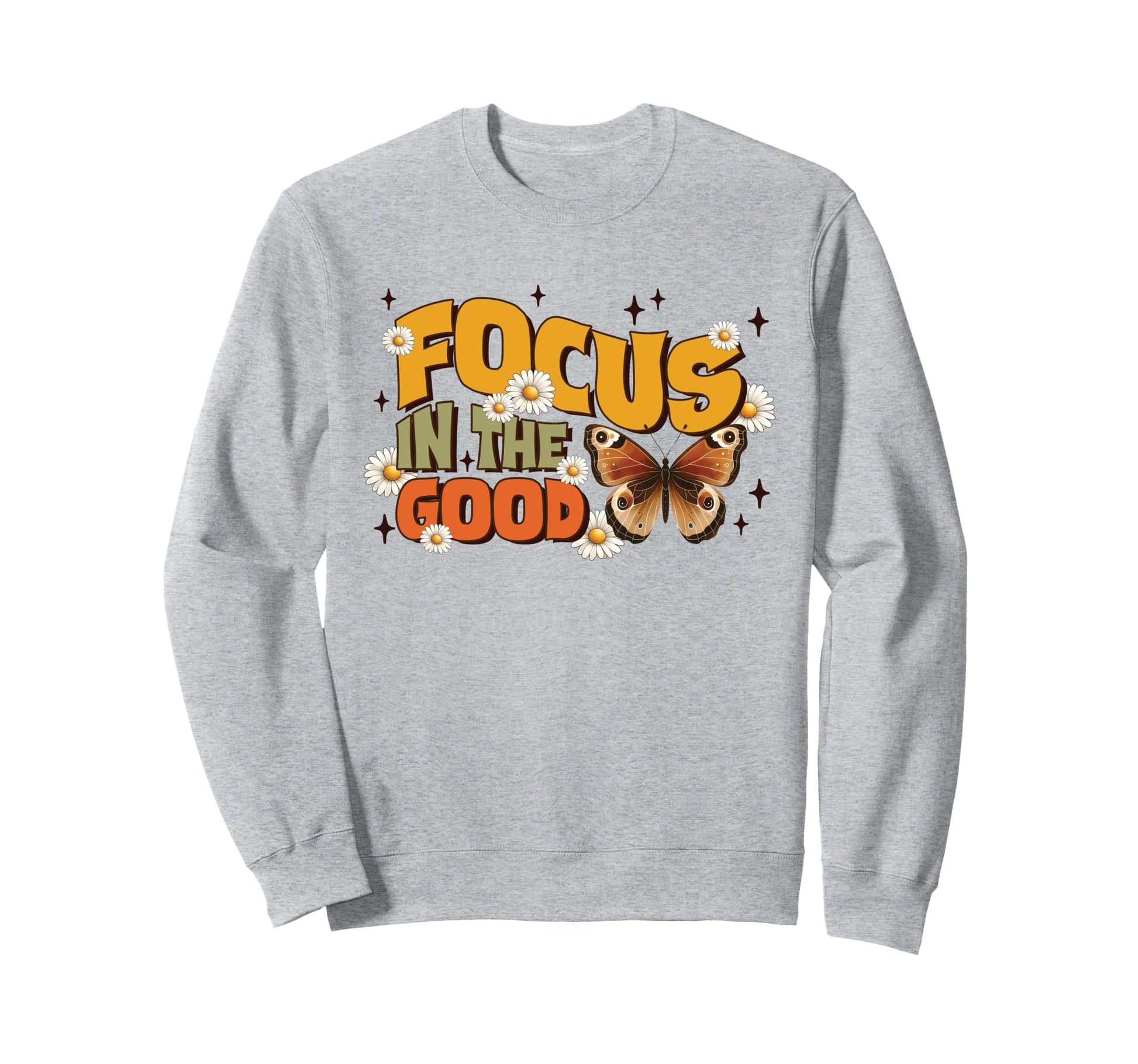 Floral Butterfly Focus Good Boho Sweatshirt - Custom Art Print for Adults - T-Shirt, Sweatshirt, Hoodie