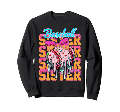 Baseball Sister Drip Ice Cream Sweatshirt - Minimalist Print Unisex - T-Shirt, Sweatshirt, Hoodie