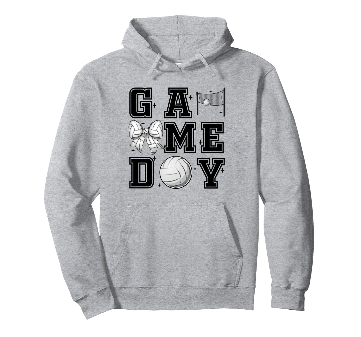 Volleyball Coquette Bow Gameday Cheer Hoodie - Unique Graphic for Adults - T-Shirt, Sweatshirt, Hoodie