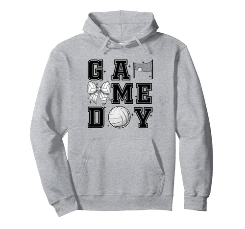 Volleyball Coquette Bow Gameday Cheer Hoodie - Unique Graphic for Adults - T-Shirt, Sweatshirt, Hoodie