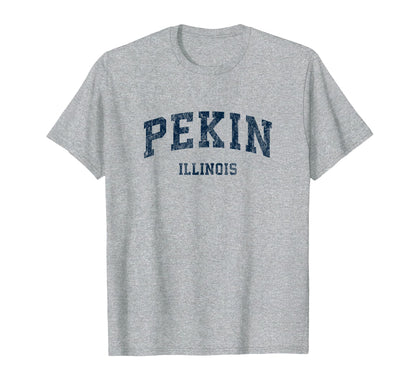 Pekin Illinois Il Varsity Sports Navy T-Shirt - Streetwear Style Men Women - T-Shirt, Sweatshirt, Hoodie