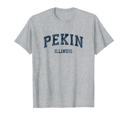 Pekin Illinois Il Varsity Sports Navy T-Shirt - Streetwear Style Men Women - T-Shirt, Sweatshirt, Hoodie